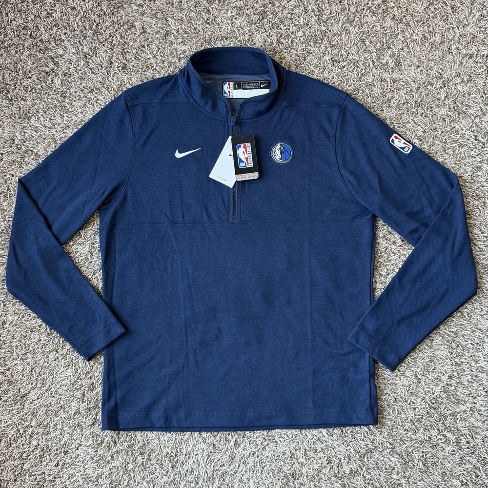 Nike NBA Dallas Mavericks Dri-FIT 1/4 Zip Men's Size Large NBA Authentic Blue